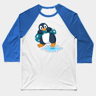 Penguin with Lifebuoy Baseball T-Shirt